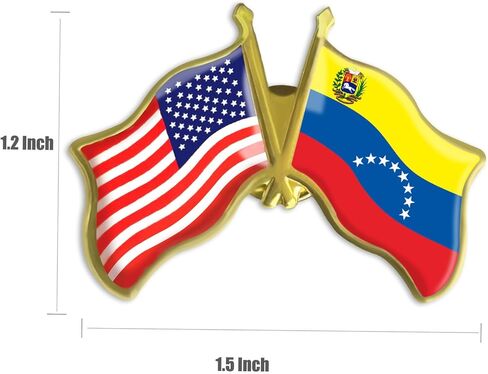 6/12/50/100Pcs American Venezuela Flag Pins Bulk Friendship Souvenir 1.5"- Metal America USA Venezuela Lapel Pin Brooch Badge for Men Women Clothes Bags Hats in Saudi Arabia