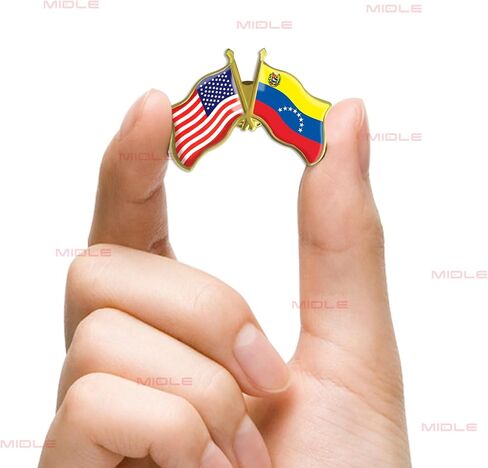6/12/50/100Pcs American Venezuela Flag Pins Bulk Friendship Souvenir 1.5"- Metal America USA Venezuela Lapel Pin Brooch Badge for Men Women Clothes Bags Hats in Saudi Arabia