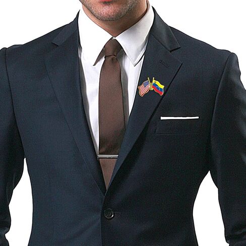 6/12/50/100Pcs American Venezuela Flag Pins Bulk Friendship Souvenir 1.5"- Metal America USA Venezuela Lapel Pin Brooch Badge for Men Women Clothes Bags Hats in Saudi Arabia