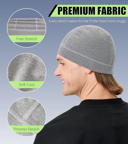 2 Pieces Cotton Skull Caps for Men Women Helmet Liner Breathable Sleep Hat Chemo Headwear Running Cap in Saudi Arabia