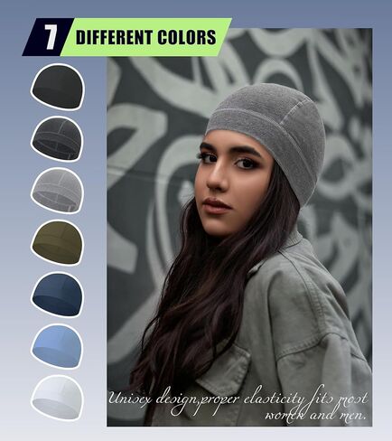 2 Pieces Cotton Skull Caps for Men Women Helmet Liner Breathable Sleep Hat Chemo Headwear Running Cap in Saudi Arabia