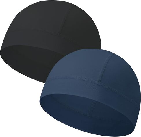 2 Pieces Cotton Skull Caps for Men Women Helmet Liner Breathable Sleep Hat Chemo Headwear Running Cap in Saudi Arabia