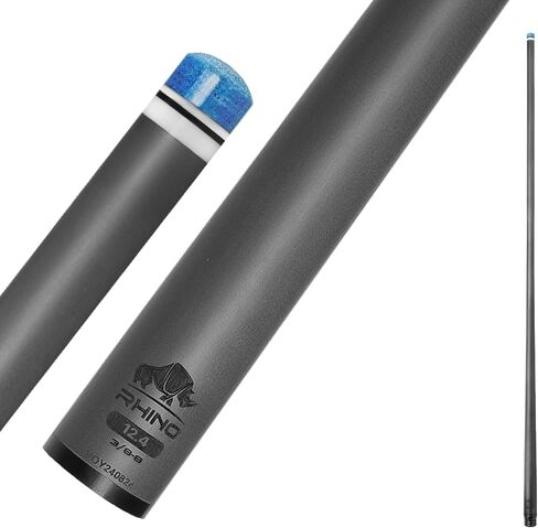 RHINO - 30" / 3/8-8 Joint Carbon Pool Cue Single Shaft, Tip 11.8mm,12.2mm,12.4mm,12.5mm,12.6mm,12.7mm,12.8mm,12.9mm,10.5mm Low Deflection, Ultra-Smooth, Easy to Play, Pro Taper in Kuwait