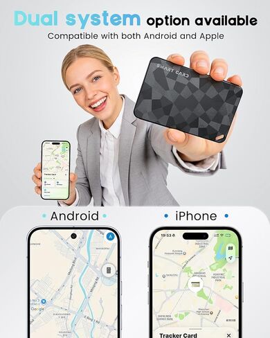بطاقة تعقب المحفظة 2026 (iOS وAndroid) بطاقة تتبع رفيعة، بطاقة بلوتوث ذكية ببطارية تدوم من 6 إلى 12 عامًا، تعمل مع Apple Find My & Google Find Hub، محدد موقع GPS للأمتعة وجوازات السفر والمفاتيح وحقيبة الظهر in Saudi Arabia