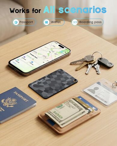 بطاقة تعقب المحفظة 2026 (iOS وAndroid) بطاقة تتبع رفيعة، بطاقة بلوتوث ذكية ببطارية تدوم من 6 إلى 12 عامًا، تعمل مع Apple Find My & Google Find Hub، محدد موقع GPS للأمتعة وجوازات السفر والمفاتيح وحقيبة الظهر in Saudi Arabia