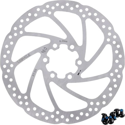 BlueStars 160mm Disc Brake Rotor Stainless Steel Bike Disc Brake Rotor with 6 Bolts - Fit for Road Bike Mountain Bike MTB BMX in Saudi Arabia