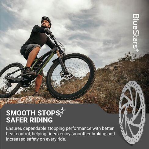 BlueStars 160mm Disc Brake Rotor Stainless Steel Bike Disc Brake Rotor with 6 Bolts - Fit for Road Bike Mountain Bike MTB BMX in Saudi Arabia