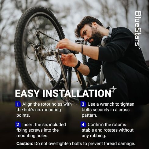 BlueStars 160mm Disc Brake Rotor Stainless Steel Bike Disc Brake Rotor with 6 Bolts - Fit for Road Bike Mountain Bike MTB BMX in Saudi Arabia
