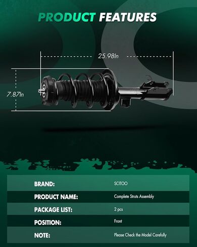 SCITOO 2PCS Front Struts 2011 2012 for Chevrolet Cruze Struts Shocks Assembly Replace 272626 272627 372663 372664 in Saudi Arabia