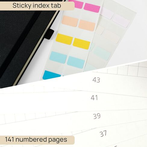 POPRUN Graph Paper Spiral Journal Notebook, [A5-5.75'' x 8.25''] - 120 GSM Thick Paper, 141 Numbered Pages, Grid Notebooks for Men & Women with Pocket, Index Tabs, 8 Perforated Sheets, Light Pink in Saudi Arabia