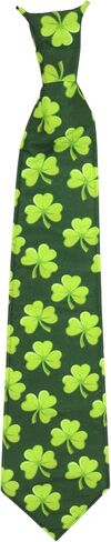 Needzo St. Patricks Light Up Clover Tie, Green Shamrock Necktie, Festive Costume Accessory, One Size Fits Most in Saudi Arabia