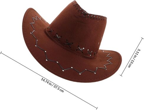 Cowboy Hat with Sparkling Rhinestone and 6 Adjustable Western Hat Bands for Women Sun Shade Outdoor Party Accessory Multi in Saudi Arabia