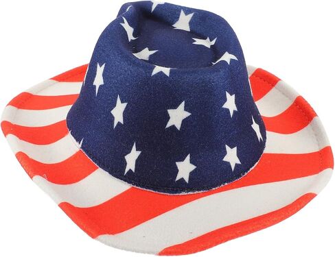 BESTonZON Vintage American Flag Cowboy Hat Western Style Patriotic Independence Day Cap for Men Women Brim with Stars Holiday Party Accessory Multi in Saudi Arabia