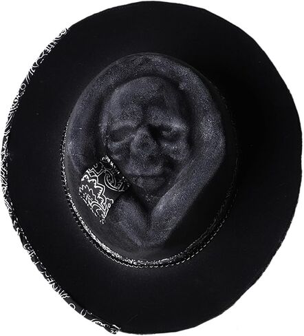 Trendy Halloween Skull Cowboy Hat Stylish and Distinctive Unisex Headpiece Fashionable and Punk Headwear Halloween Costume Cowboy Hat in Kuwait