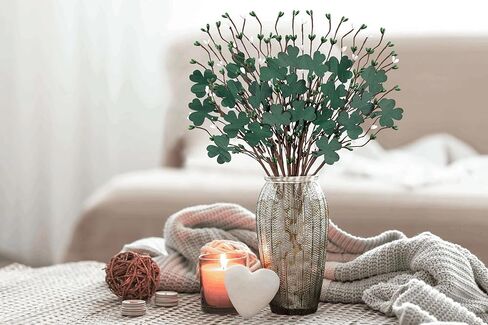 20 قطعة من زينة عيد القديس باتريك، قطع شامروك للديكور من سيقان الزهور الاصطناعية لقطعة مركزية لطاولة الحفلات in Kuwait