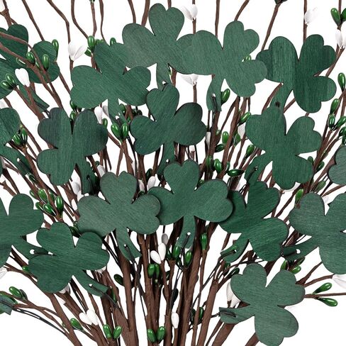 20 قطعة من زينة عيد القديس باتريك، قطع شامروك للديكور من سيقان الزهور الاصطناعية لقطعة مركزية لطاولة الحفلات in Kuwait