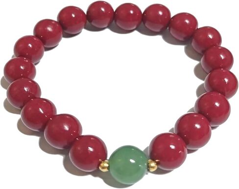 Cinnabar Bracelet for Feng Shui Wealth and Protection, Beaded Bracelets for Women Men,Good Luck Money Amulet,Jewelry Birthday Gifts Elastic Stretch Bracelet in Saudi Arabia