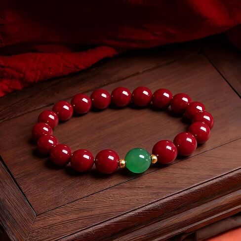 Cinnabar Bracelet for Feng Shui Wealth and Protection, Beaded Bracelets for Women Men,Good Luck Money Amulet,Jewelry Birthday Gifts Elastic Stretch Bracelet in Saudi Arabia