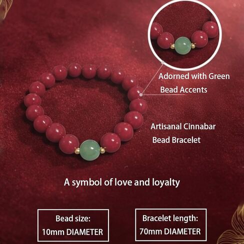 Cinnabar Bracelet for Feng Shui Wealth and Protection, Beaded Bracelets for Women Men,Good Luck Money Amulet,Jewelry Birthday Gifts Elastic Stretch Bracelet in Saudi Arabia