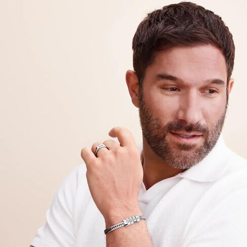 MYKA - Personalized Elements Beads Braided Bracelet - With Up to 5 Custom Inscriptions - Stainless Steel - Designer Jewelry for Him, Men - Dainty Gift for Christmas, Father's Day, Anniversary in Saudi Arabia
