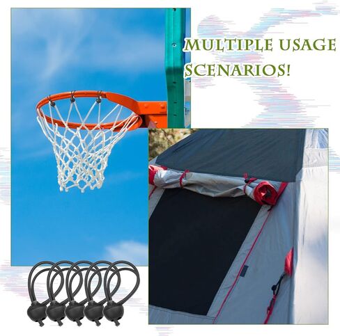 Shappy 20 Pcs 5.9 Inch Soccer Bungee Cords with Ball Elastic Cord Straps Tarp with Balls Sports Replacement Soccer Rebounder Goal Bungee Canopy Shock Cords for Ball Training Goal Camping Tent Net Door in Saudi Arabia
