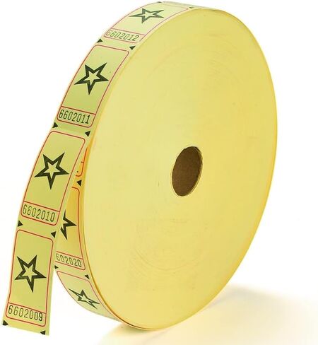 Fun Express Yellow Star Single Roll Tickets (2000 Tickets per roll) Party Supplies – Carnival, Church or School Events, Raffle or Giveaways, Numbered Tickets - VBS Vacation Bible School Supplies/Decor in Kuwait