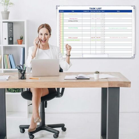 Lincia Magnetic Large Weekly Calendar Whiteboard for Wall 36" x 24" Hanging Double Sided Weekly Big Dry Erase Calendar Board with Hourly Time Slots for Planning Memo to Do List Schedule Home Office in Saudi Arabia