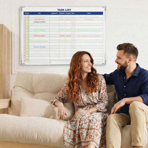 Lincia Magnetic Large Weekly Calendar Whiteboard for Wall 36" x 24" Hanging Double Sided Weekly Big Dry Erase Calendar Board with Hourly Time Slots for Planning Memo to Do List Schedule Home Office in Saudi Arabia