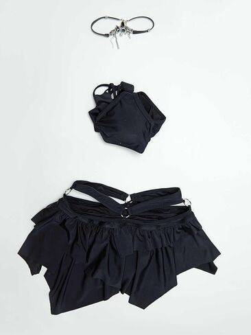 MEOWCOS Goth Bikini Halter Neck Swimsuit Gothic Butterfly Design Top Bathing Suit in Saudi Arabia