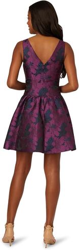 Adrianna Papell Sleeveless Floral Jacquard Drop Waist Short Dress in Saudi Arabia