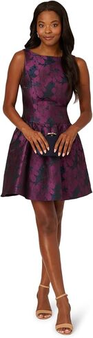 Adrianna Papell Sleeveless Floral Jacquard Drop Waist Short Dress in Saudi Arabia