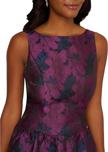 Adrianna Papell Sleeveless Floral Jacquard Drop Waist Short Dress in Saudi Arabia