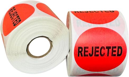 Rejected Labels, 2" Red Special Handling Stickers for Inventory Control and Warehouse Use, Peel & Stick Adhesive, 2 Rolls 1000 Labels Total in Saudi Arabia