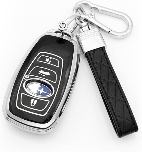 غطاء مفاتيح متطور ناعم من مادة TPU بأربعة أزرار متوافق مع مفتاح Subaru Ascent BRZ Crosstrek Forester Legacy Outback WRX XV (مجموعة زرقاء) in Kuwait