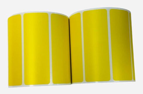 Yellow 3.5 x 1.25 Direct Thermal Labels, 1" Core, 1000 Labels per Roll, Permanent Adhesive, No Ribbon, Zebra Eltron Compatible in Saudi Arabia