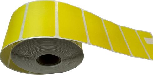 Yellow 3.5 x 1.25 Direct Thermal Labels, 1" Core, 1000 Labels per Roll, Permanent Adhesive, No Ribbon, Zebra Eltron Compatible in Saudi Arabia