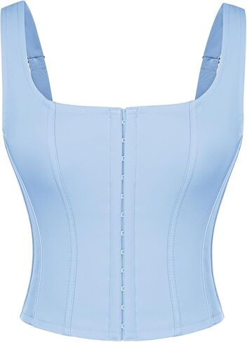 Scarlet Darkness Corset Tops for Women Square Neck Renaissance Corset, Back Lace Up, Adjustable Straps Going Out Crop Top in Saudi Arabia