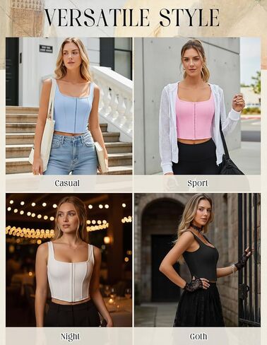 Scarlet Darkness Corset Tops for Women Square Neck Renaissance Corset, Back Lace Up, Adjustable Straps Going Out Crop Top in Saudi Arabia