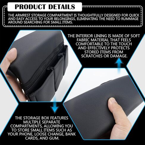 Universal Car Door Side Storage Pocket - Black Leather Window Armrest Organizer Bag with Extra Storage Space for Vehicle Interior Accessories in Saudi Arabia