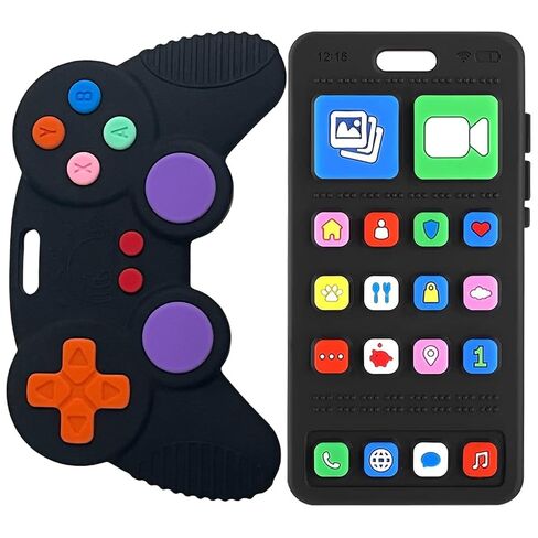 Baby Silicone Teething Toys, Phone and Remote Teether Toys for Toddlers 3-18 Months, Boys Girls Babies Teething Toy, Baby Chew Toy, Freezer BPA Free in Kuwait