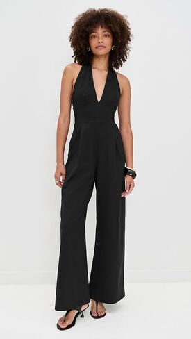 Susana Monaco Women's Tie Halter Jumpsuit 32" Inseam in Saudi Arabia