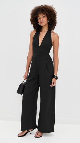 Susana Monaco Women's Tie Halter Jumpsuit 32" Inseam in Saudi Arabia