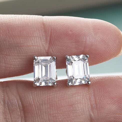 1-2ct Rectangular Moissanite Earrings for Women - Sparkling Laboratory Diamond Earrings Jewelry Wedding Anniversary Party Gift S925 Silver in Saudi Arabia