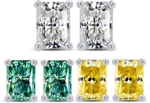 1-2ct Rectangular Moissanite Earrings for Women - Sparkling Laboratory Diamond Earrings Jewelry Wedding Anniversary Party Gift S925 Silver in Saudi Arabia