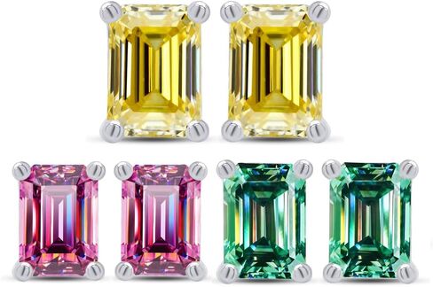 1-2ct Rectangular Moissanite Earrings for Women - Sparkling Laboratory Diamond Earrings Jewelry Wedding Anniversary Party Gift S925 Silver in Saudi Arabia