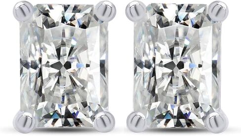 1-2ct Rectangular Moissanite Earrings for Women - Sparkling Laboratory Diamond Earrings Jewelry Wedding Anniversary Party Gift S925 Silver in Saudi Arabia