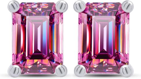 1-2ct Rectangular Moissanite Earrings for Women - Sparkling Laboratory Diamond Earrings Jewelry Wedding Anniversary Party Gift S925 Silver in Saudi Arabia