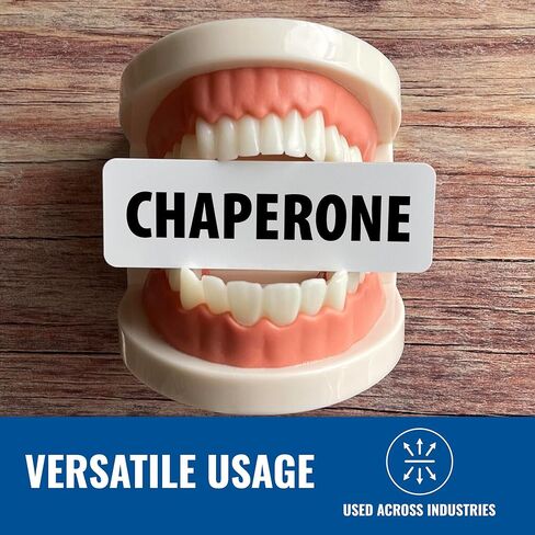 CHAPERONE Name Tag White with Magnetic Backing - Standard Heavy Duty 5 Pcs - Spill & Scratch Proof - Made in USA by BadgeZoo in Saudi Arabia