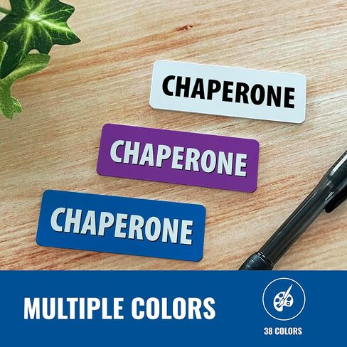CHAPERONE Name Tag White with Magnetic Backing - Standard Heavy Duty 5 Pcs - Spill & Scratch Proof - Made in USA by BadgeZoo in Saudi Arabia