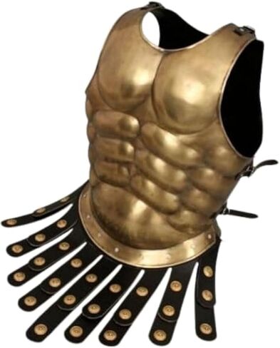 درع الصدر Cuirass ذو العضلات الرومانية في العصور الوسطى مع أشرطة جلدية - LARP، الزي، العرض. in Saudi Arabia